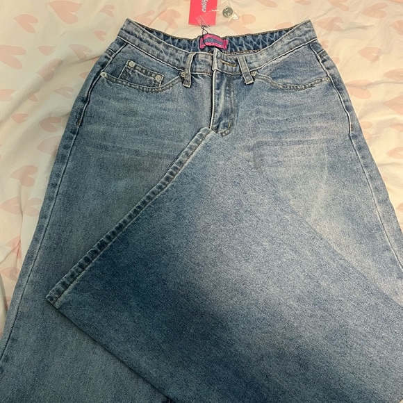 EDIKTED light blue low rise wide leg jeans - Picture 4 of 5